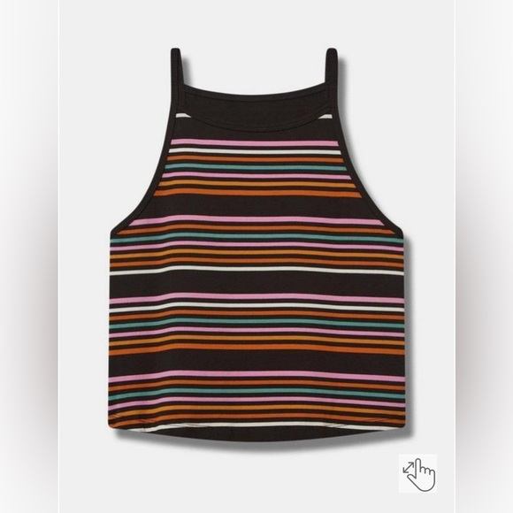 Torrid Foxy High Neck Crop Top Striped 0 - Picture 4 of 7